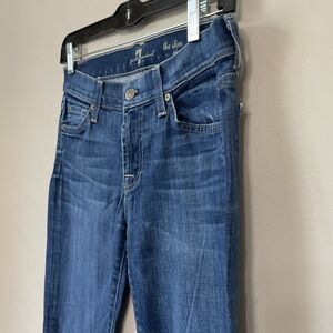 Seven 7 Women For All Mankind Kate Distressed Faded Skinny Ankle Jeans 30 32x32